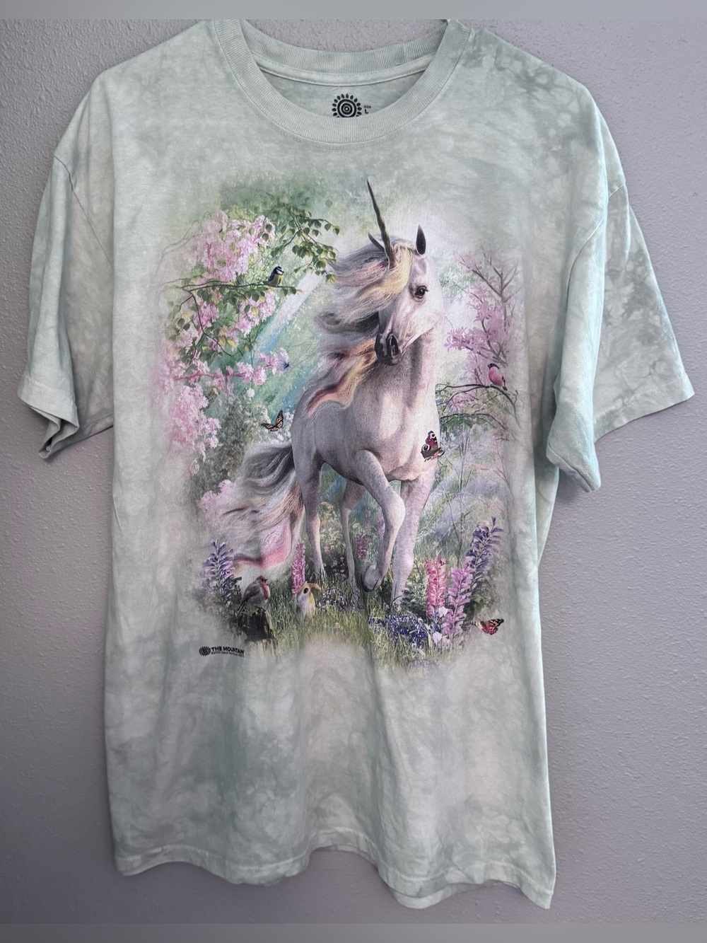 The Mountain Pastel Green Enchanted Unicorn Graphic Women’s Tee